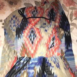 Hi-low multi colored tank dress